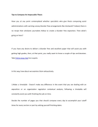 tips to compose an impeccable thesis