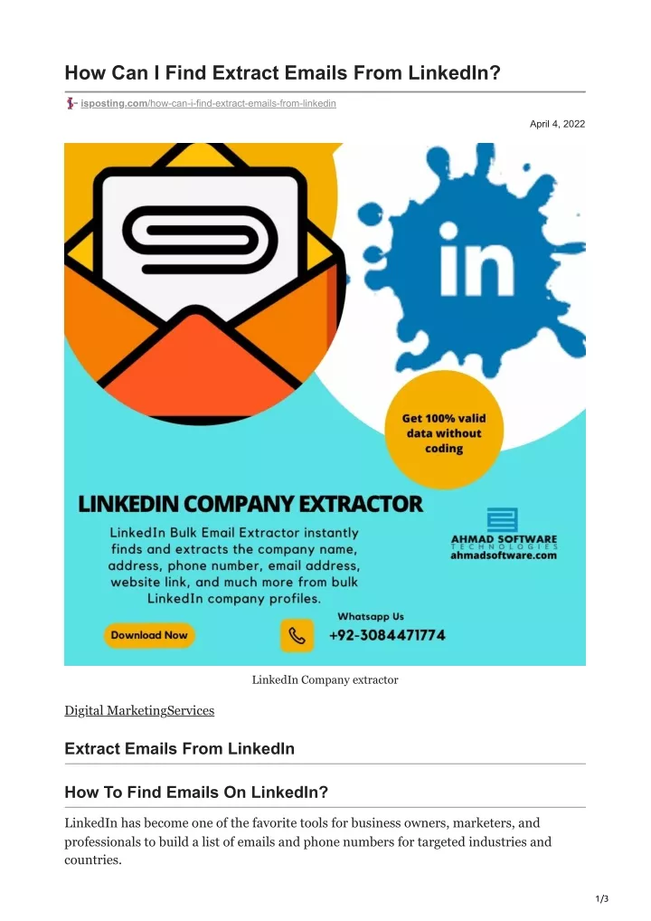 how can i find extract emails from linkedin