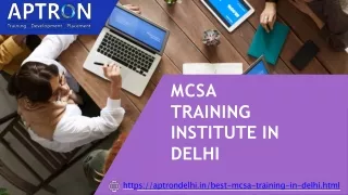 MCSA Training Institute in Delhi