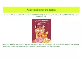 (READ)^ Nana's memories and recipes [EBOOK EPUB KIDLE]