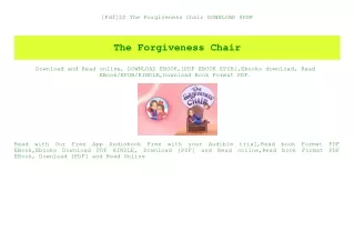 [Pdf]$$ The Forgiveness Chair DOWNLOAD @PDF