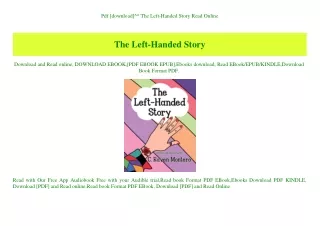 Pdf [download]^^ The Left-Handed Story Read Online