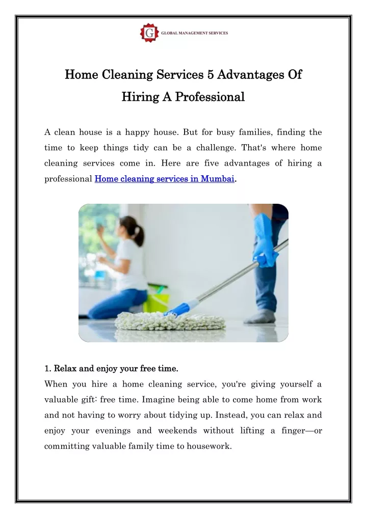 home cleaning services 5 advantages of home