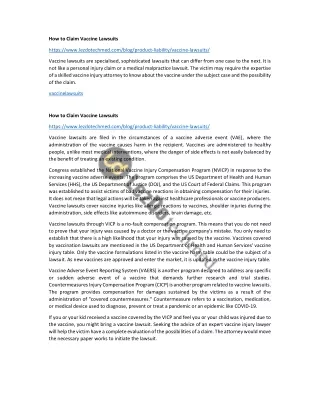 how to claim vaccine lawsuits