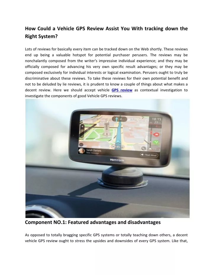 how could a vehicle gps review assist you with