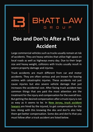 dos and don ts after a truck accident