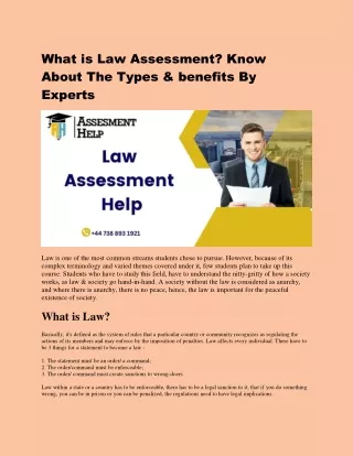 what is law assessment know about the types