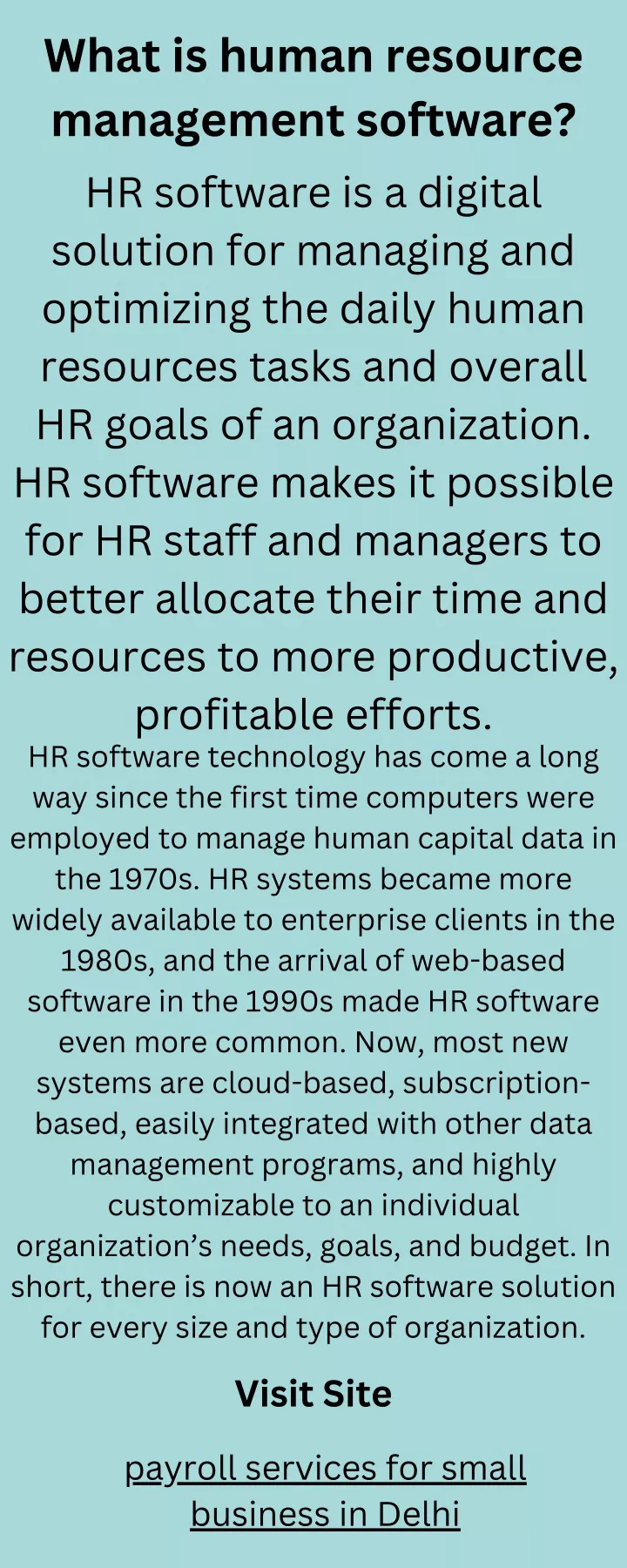 what is human resource management software