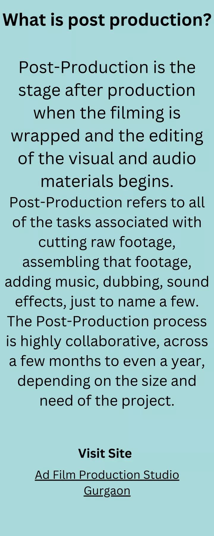 what is post production