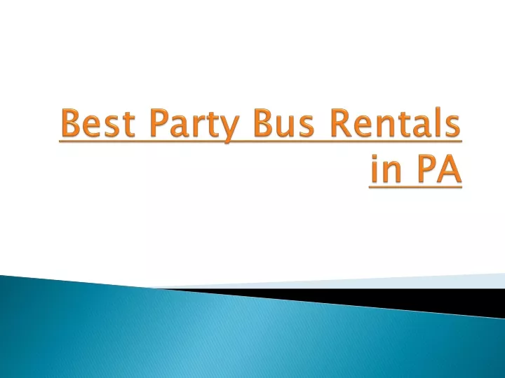 best party bus rentals in pa
