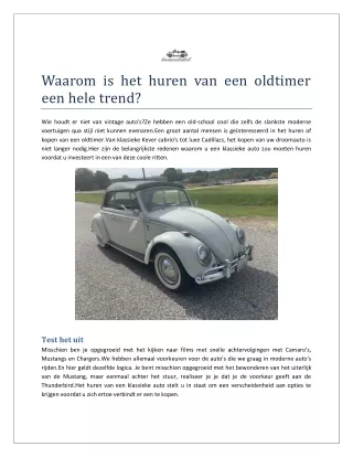 oldtimer huren Twente