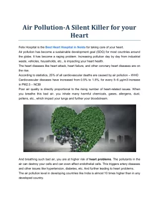 Air Pollution-A Silent Killer for your Heart