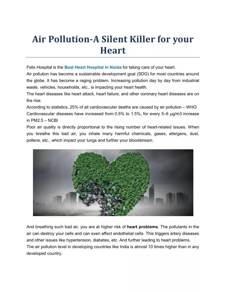 air pollution a silent killer for your heart