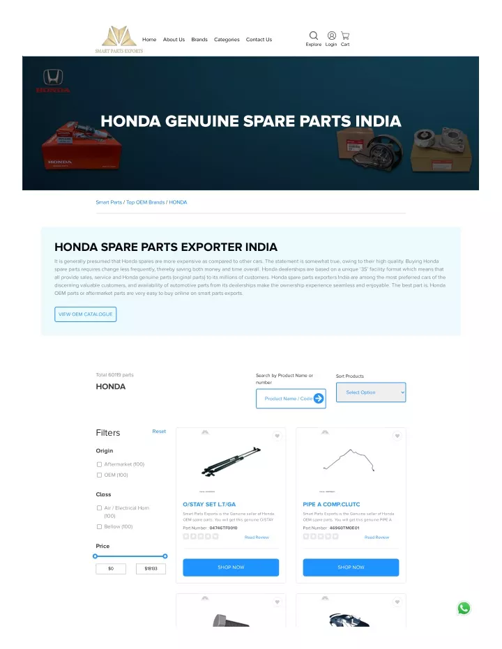 PPT Honda spare partsSmart Parts Exports PowerPoint Presentation