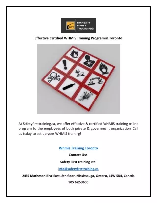 effective certified whmis training program