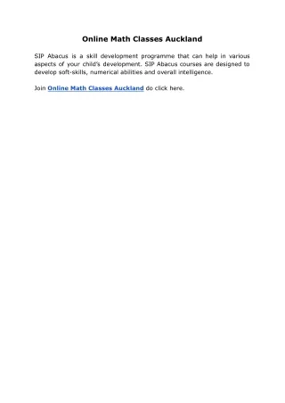 online math classes auckland