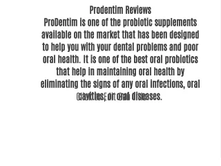 Prodentim Reviews