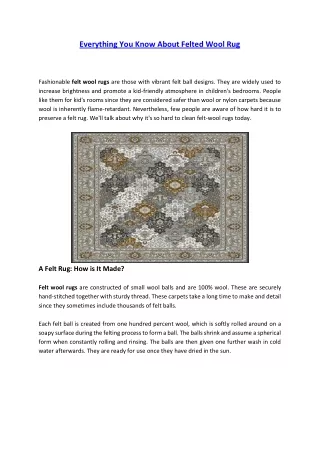 everything you know about felted wool rug