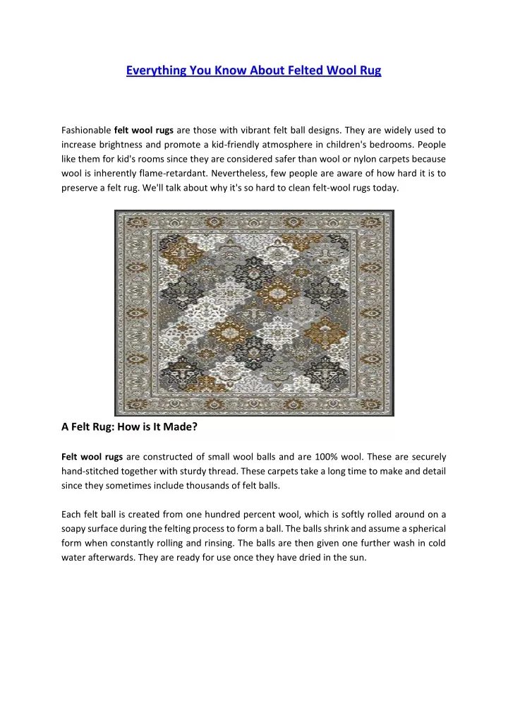 everything you know about felted wool rug