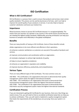 iso certification what is iso certification
