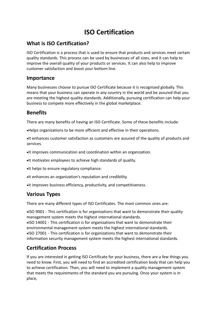 iso certification what is iso certification