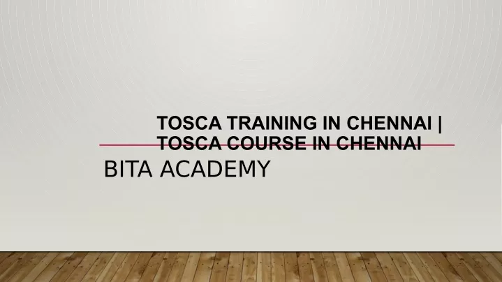 tosca training in chennai tosca course in chennai