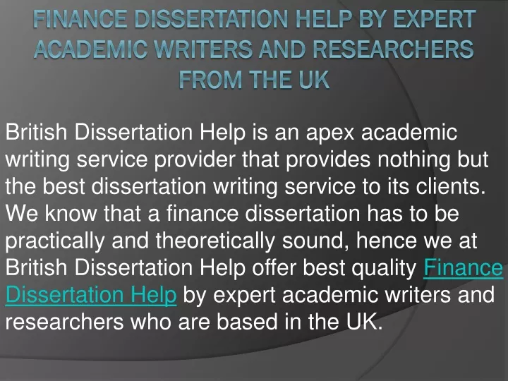 finance dissertation help by expert academic writers and researchers from the uk