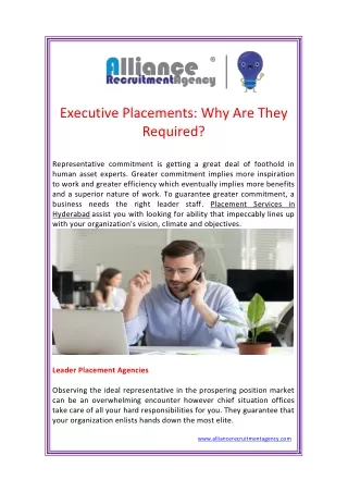 Executive Placements Why Are They Required