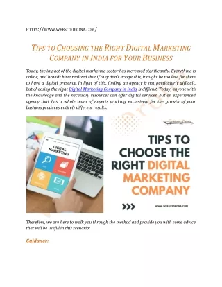 Tips to Choosing a Digital Marketing Company