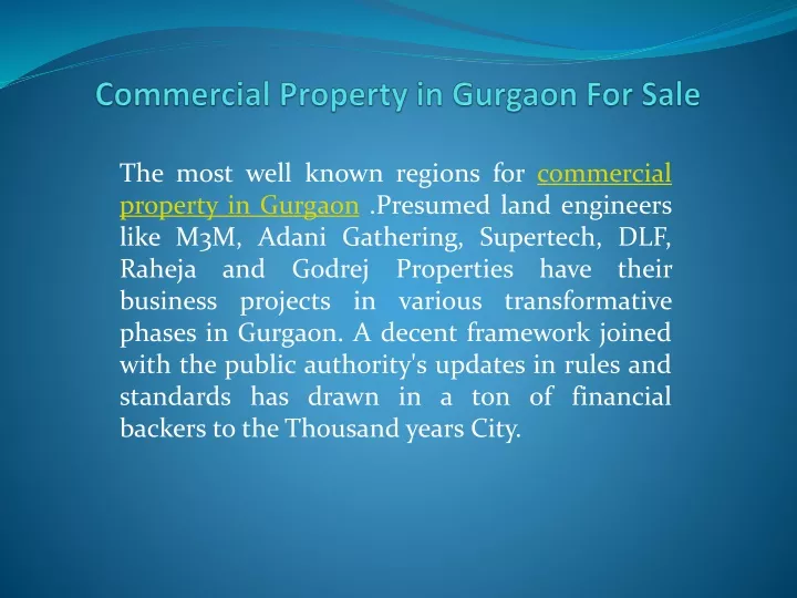 ppt-commercial-property-in-gurgaon-for-sale-powerpoint-presentation