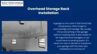 overhead storage rack installation
