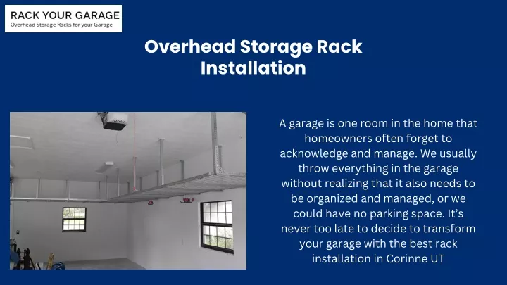 overhead storage rack installation