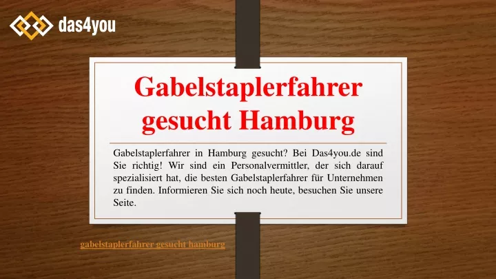 gabelstaplerfahrer gesucht hamburg