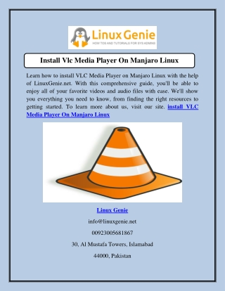 Install Vlc Media Player On Manjaro Linux  Linuxgenie.net