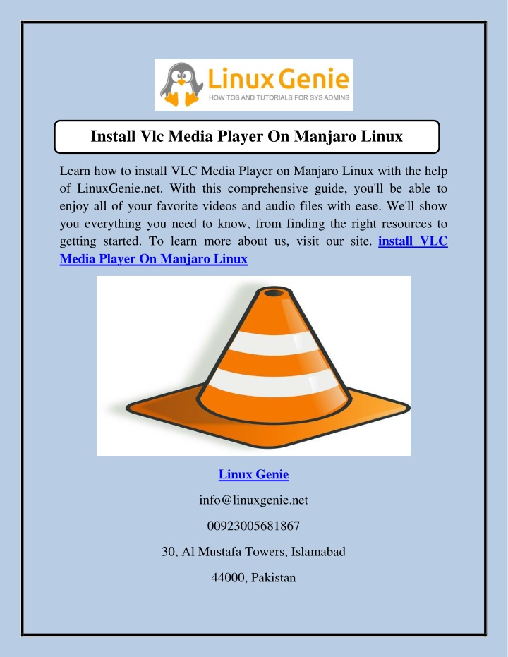 install vlc media player on manjaro linux