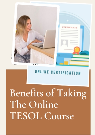 Benefits of Taking The Online TESOL Course