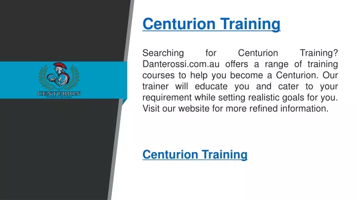 centurion training