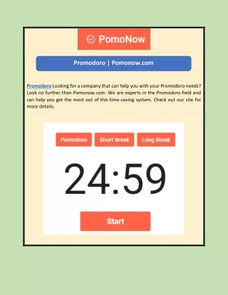 Promodoro | Pomonow.com