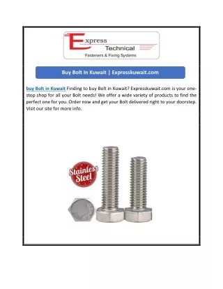 Buy Bolt In Kuwait | Expresskuwait.com