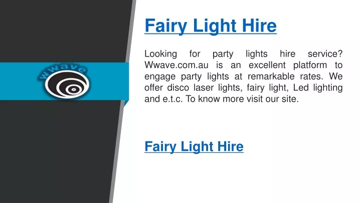 fairy light hire