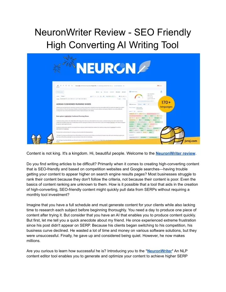 neuronwriter review seo friendly high converting