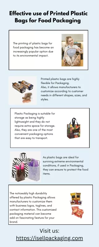 Effective use of Printed Plastic Bags for Food Packaging