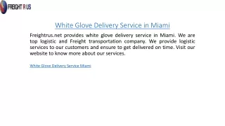 white glove delivery service in miami