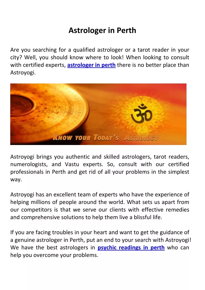 astrologer in perth