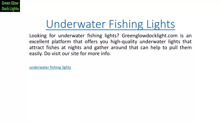 underwater fishing lights