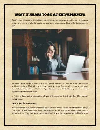 what it means to be an entrepreneur what it means