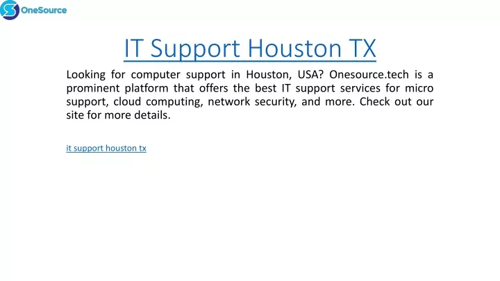 it support houston tx