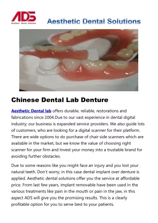 Chinese Dental Lab Denture
