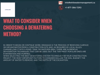 Things to consider before choosing Dewatering System