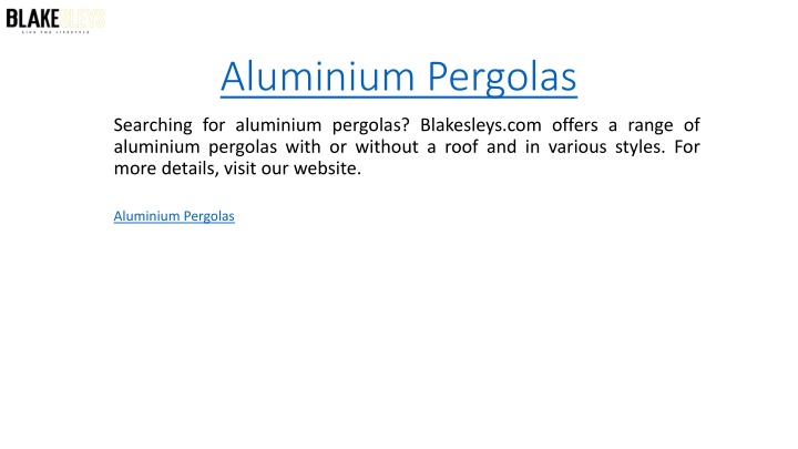 aluminium pergolas